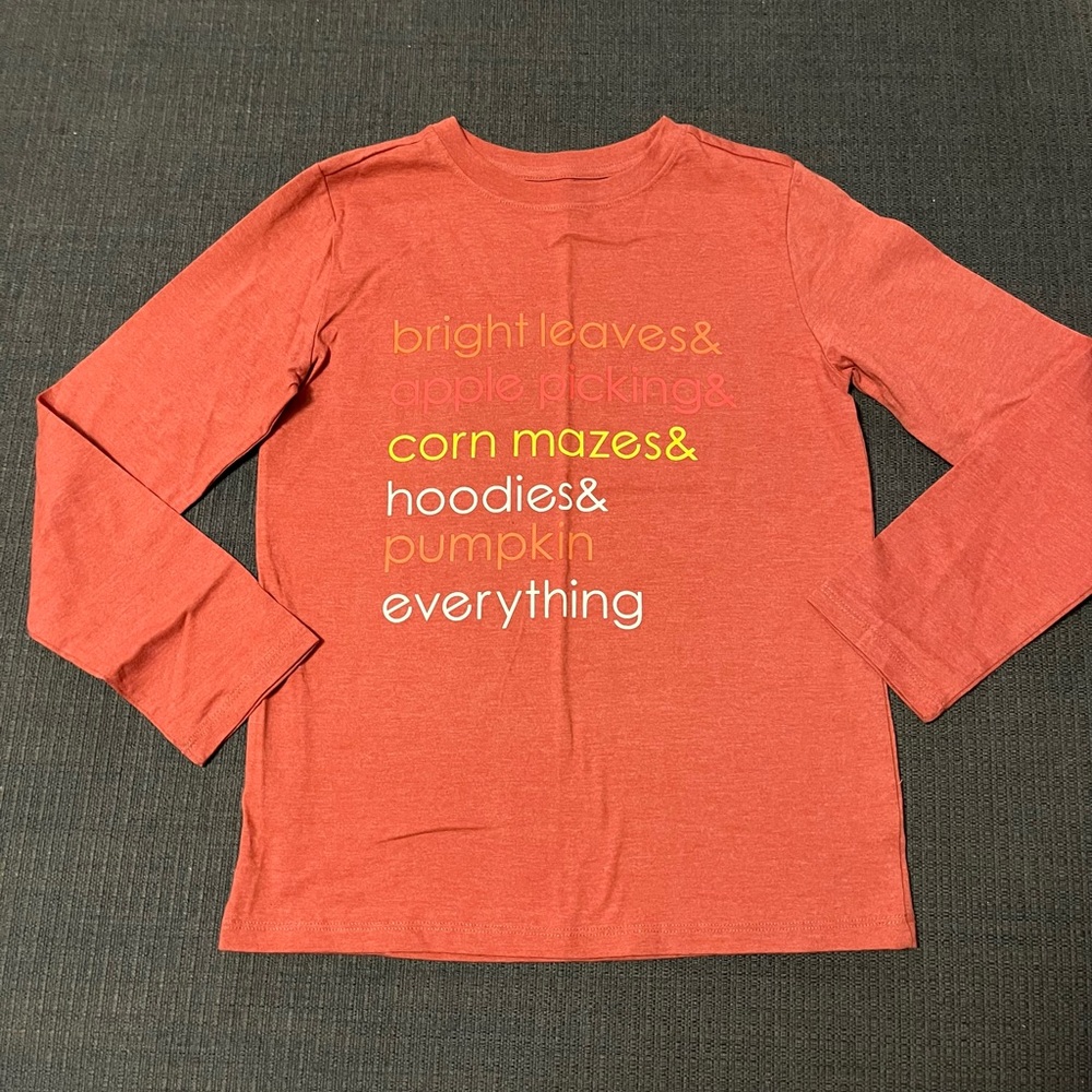 Kids Fall Harvest Burnt Orange Halloween Long Sleeve T-Shirt
